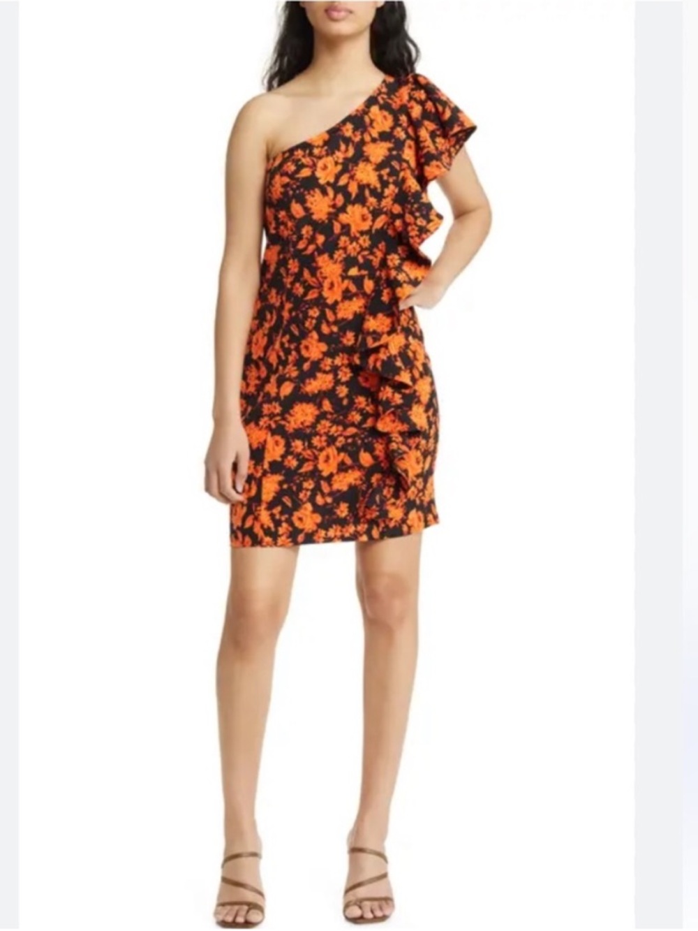 NWOT Chelsea28 One-Shoulder Ruffle Dress